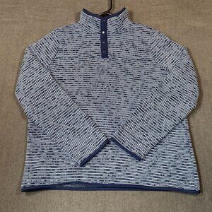 St. Johns Bay Womens Petite PM Striped Quarter Snap Mock Neck Pullover